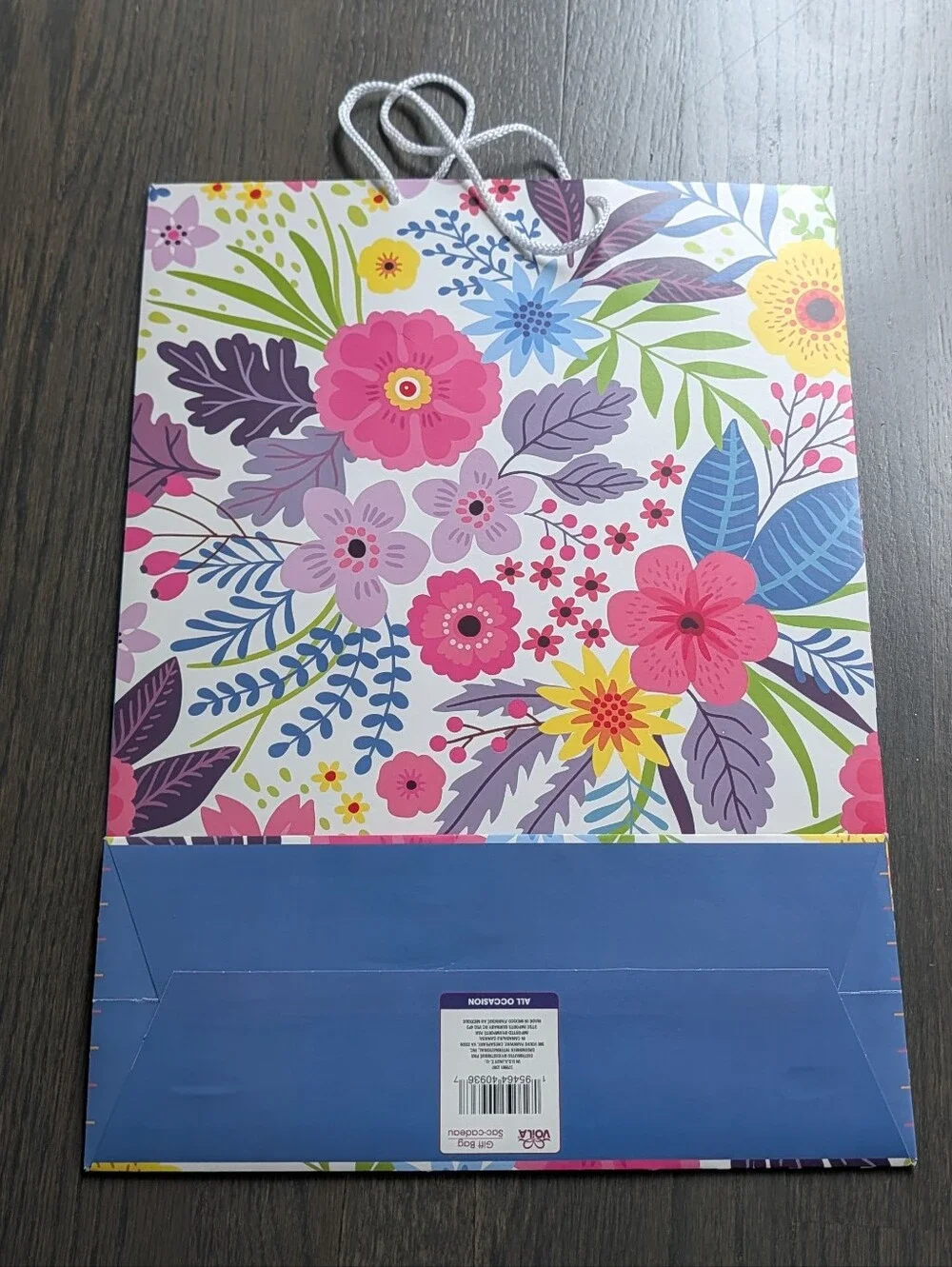 Voila Floral Multicolor Paper Gift Bag Large 18x13x5